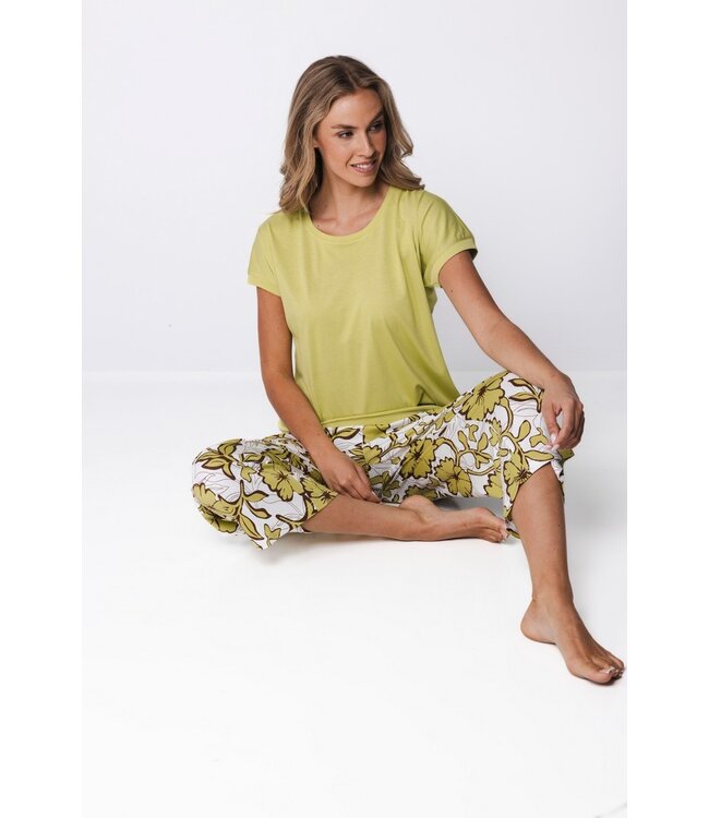 katoen-modal dames pyjama set korte mouw Citrus Flowers