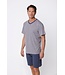 men's grey cotton-mix 'v' neck shorty set mix it up