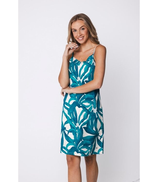 luxe viscose-elastaan dames spaghetti nachthemd Sky Blue Dreams