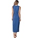 ladies organic cotton sleeveless long nightdress blue comfort frill
