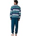 katoenen heren pyjama met v-hals stripey green