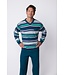 men's green long sleeve v neck cotton pyjama set stripey green