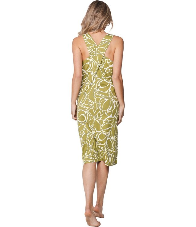 katoen-modal mouwloos dames nachthemd Pretty Green Flower