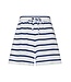 blue short sleeve v neck beach short set with collar sailor stripe
