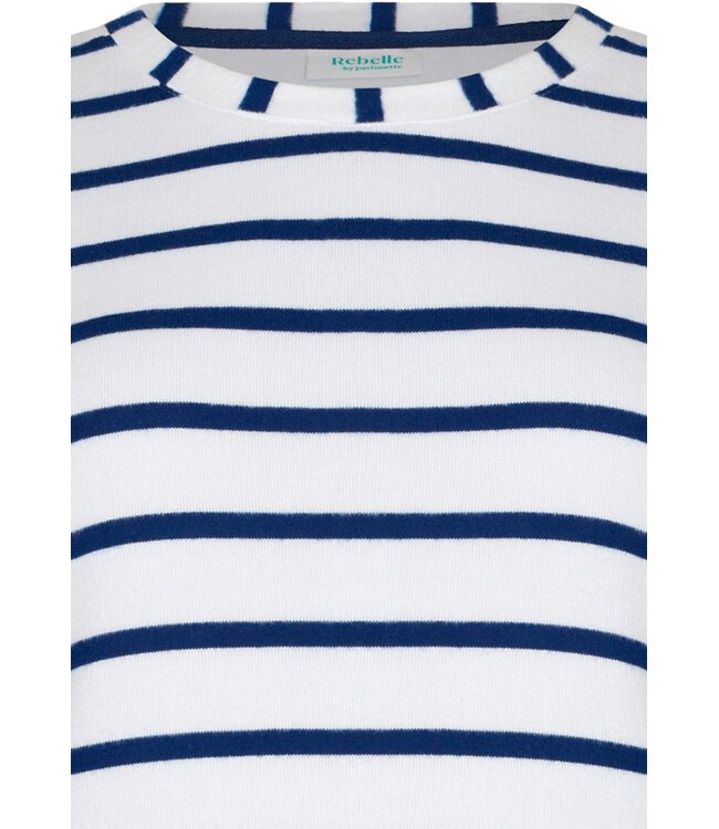 blue short sleeve v neck beach short set with collar sailor stripe