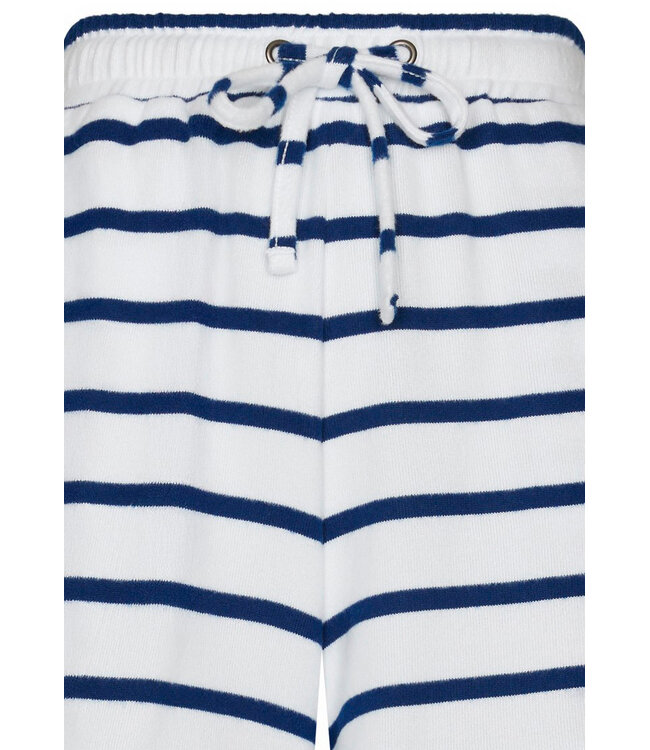 blue short sleeve v neck beach short set with collar sailor stripe