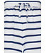 blauw korte mouw v-hals strand shortama met kraag sailor stripe