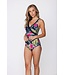 badpak met soft cups en powernet tropical leaf