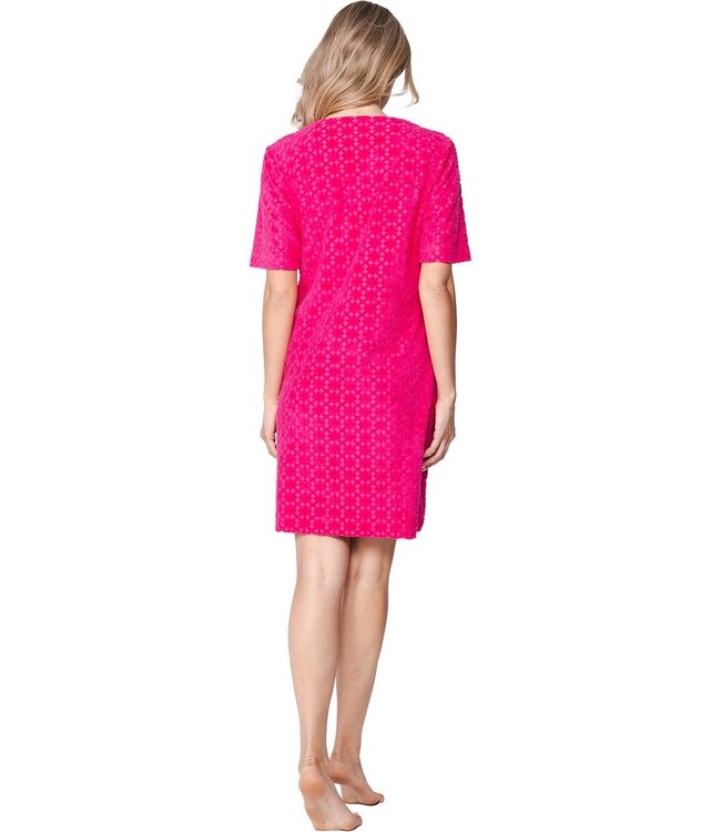 jacquard badstof home lounge jurk Coral Flowers