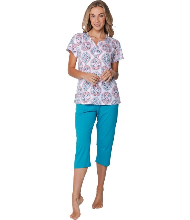 katoen-modal dames pyjama korte mouw 3/4 Charming Circles