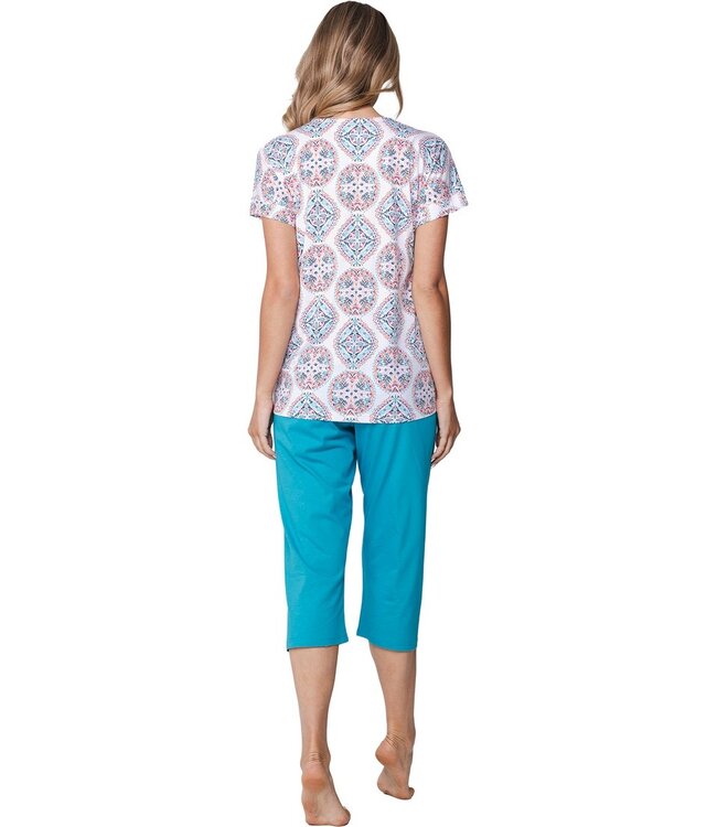 katoen-modal dames pyjama korte mouw 3/4 Charming Circles