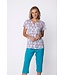 ladies cotton-modal short sleeve 3/4 length pyjama charming circles