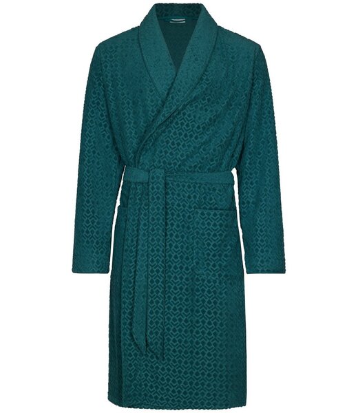 Pastunette for Men groene heren badjas van jacquard badstof Geometric Groove