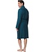 men's green cotton jaquard terry wrap-over bathrobe geometric groove