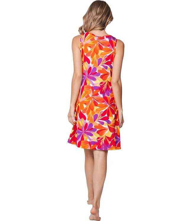 Mouwloze strandjurk met V-hals en knoopdetail Coral Beach