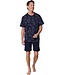 men's dark blue trendy cotton shorty set palm adventure holiday