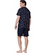 men's dark blue trendy cotton shorty set palm adventure holiday