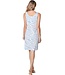 luxury 'v' neck ecovero-viscose sleeveless nightdress blue animal