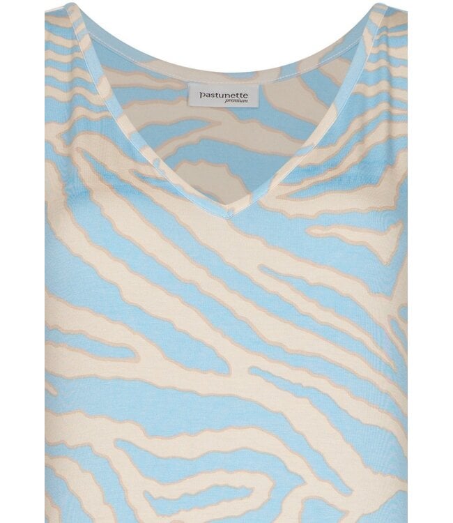 luxe Ecovero viscose mouwloos dames nachthemd met V-hals Blue Animal