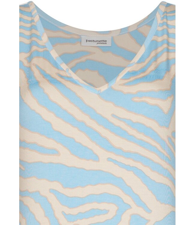 luxury 'v' neck ecovero-viscose sleeveless nightdress blue animal