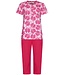 pink organic cotton short sleeve pyjama set with buttons palm waves