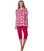 pink rganic cotton short sleeve pyjama set with buttons palm waves