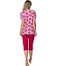 pink organic cotton short sleeve pyjama set with buttons palm waves