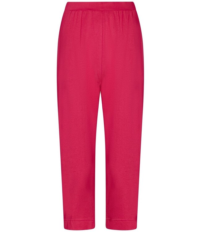 pink organic cotton short sleeve pyjama set with buttons palm waves