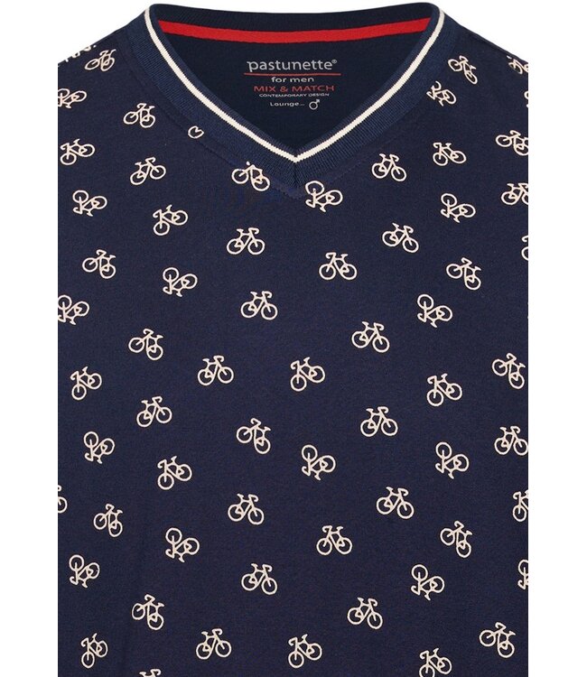 men's blue 'v' neck 100% cotton shorty set bike race