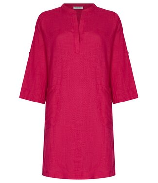 Rebelle Beach rose pink 3/4 sleeve cotton woven beach tunic chic fabulous beach