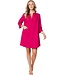 roze katoenen dames strand tuniek 3/4 mouw chic fabulous beach