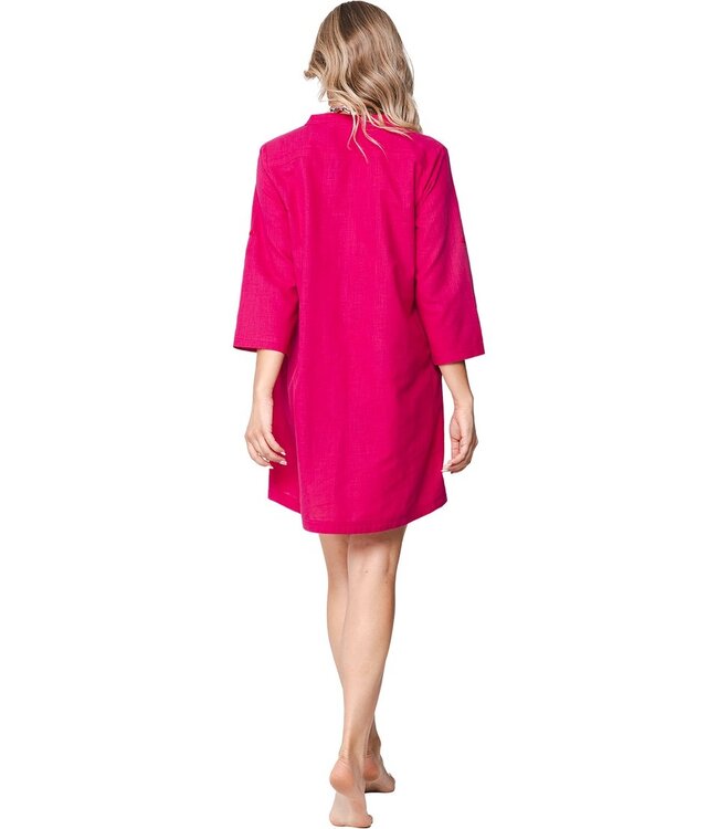 roze katoenen dames strand tuniek 3/4 mouw chic fabulous beach