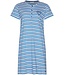 stripey short sleeve organic cotton nightdress with buttons true blue
