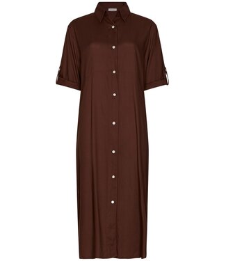 Pastunette Premium Beach donkerbruine, extra lange viscose strandblouse sunny day