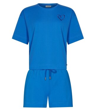 Rebelle kobaltblauw katoen french terry dames shortama true blue