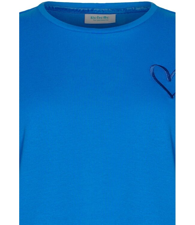 kobaltblauw katoen french terry dames shortama true blue