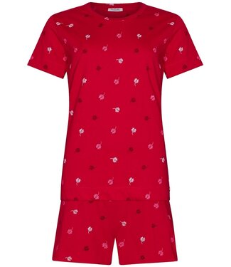 Rebelle ladies pink short sleeve organic cotton shorty set palm waves