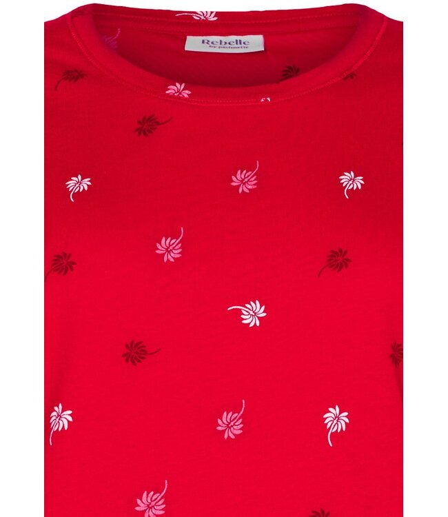 ladies pink short sleeve organic cotton shorty set palm waves