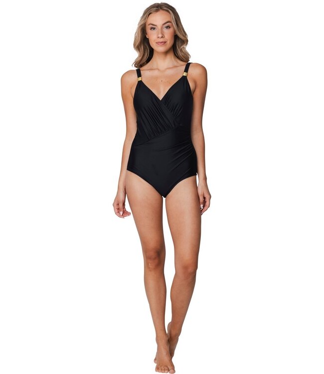 zwart soft cup badpak met goud detail beautiful beach