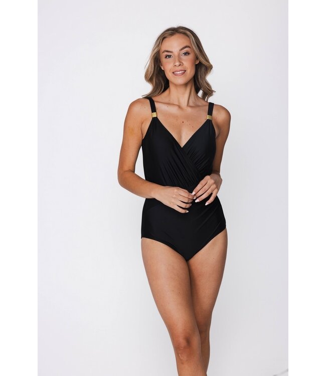 zwart soft cup badpak met goud detail beautiful beach