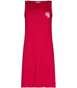 Rebelle ladies raspberry pink sleeveless organic cotton nightdress palm waves