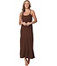 extra long brown summery spaghetti beach dress paradise beach