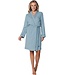 micro-wafel kimono damesochtendjas katoenmix Summer Aqua