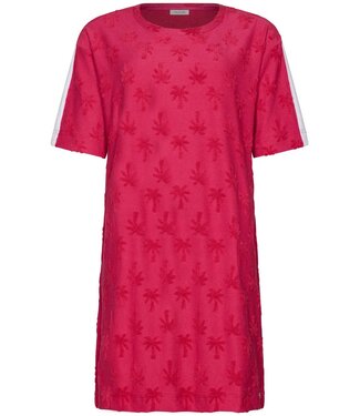Rebelle Beach raspberry pink embossed cotton-terry beach dress chic sporty palm