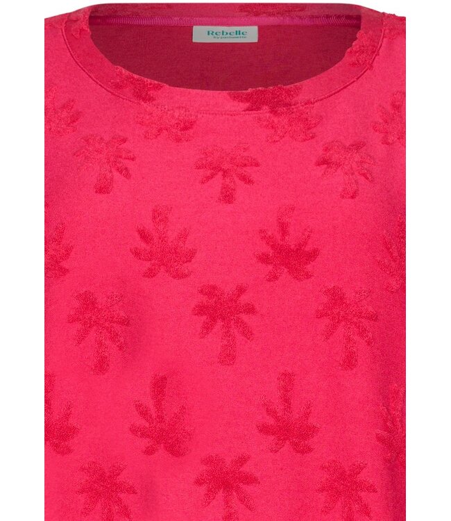 framboos roze embossed badstof strandjurk chic sporty palm