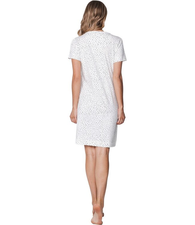 ladies short sleeve organic cotton nightddress dotty flower