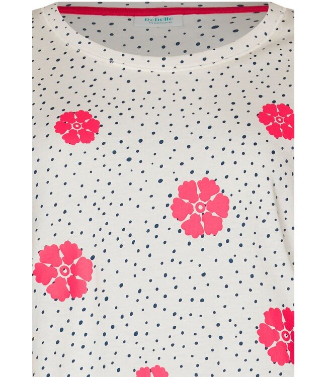 ladies short sleeve organic cotton nightddress dotty flower