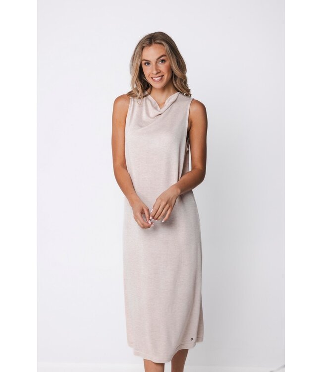 extra lang mouwloos dames huisjurk met waterval kraag Soft Comfort