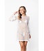 white long flared sleeve see-through beach dress lacey beach