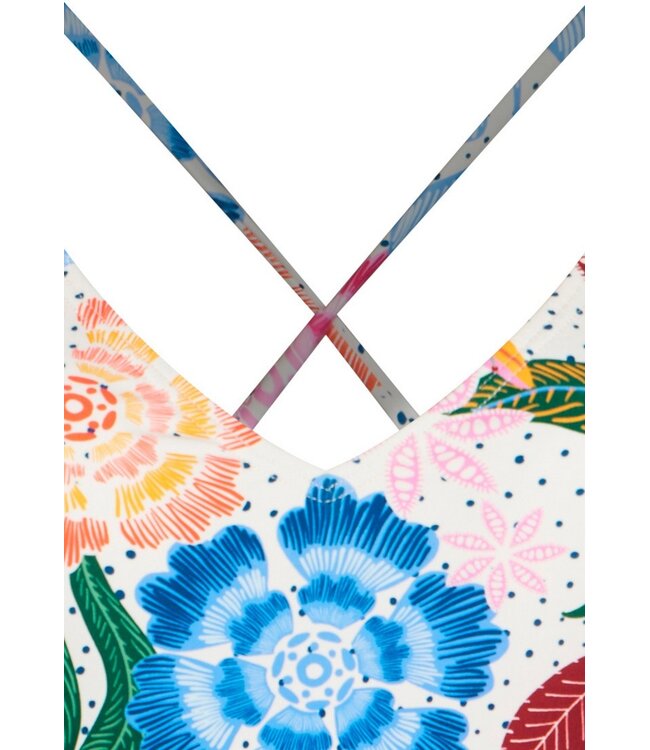 soft cup dames badpak met verstelbare bandjes tropical flower